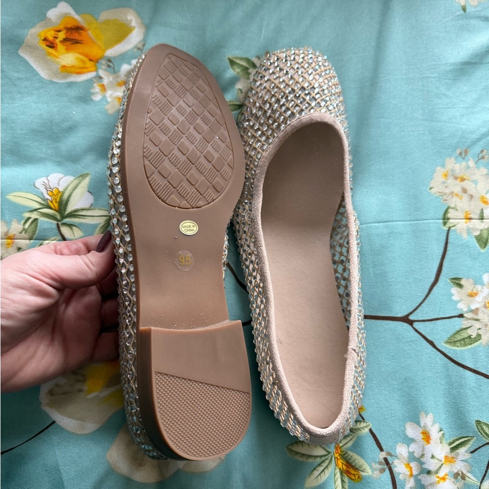 Sparkling Rhinestone Ballet Flats - Picture 3 of 3